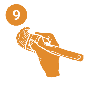 12 A map of the shape of a person with orange and gray colors.