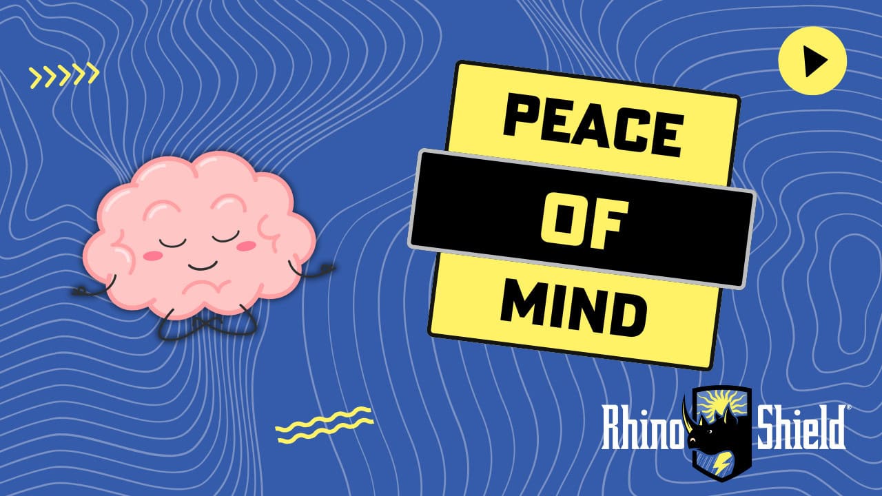 Core-Benefits_06 A cartoon of a brain with the words peace of mind.