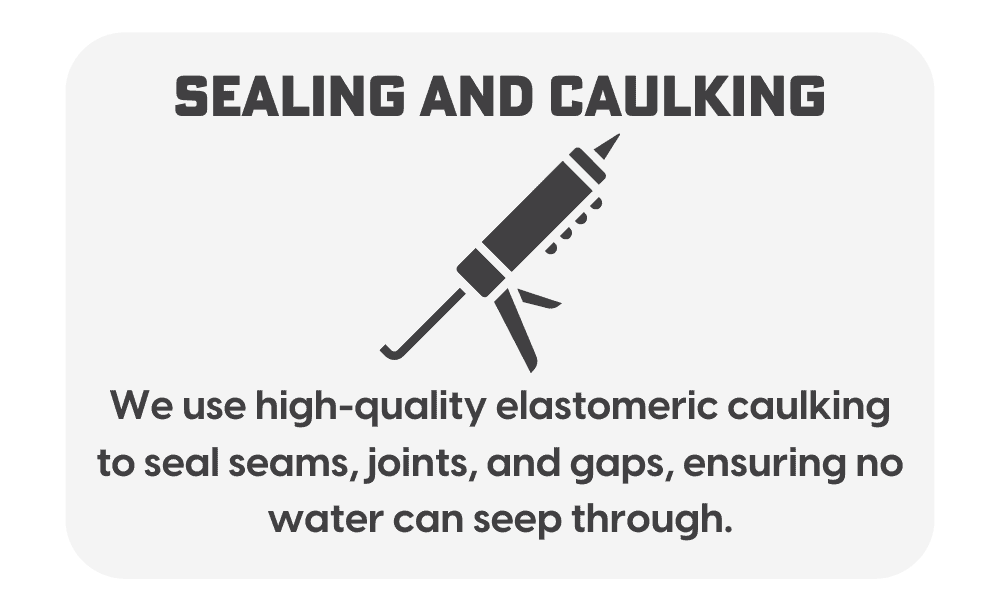 sealing-and-caulking-1 A black and white graphic with the words sealing and caulking