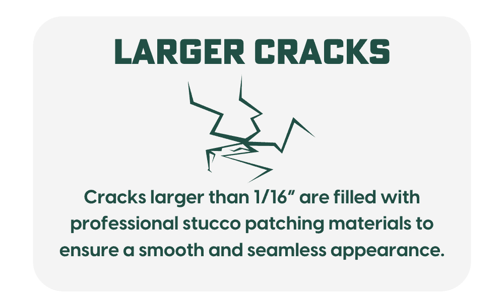 stucoolarger-cracks- A picture of the words larger cracks.