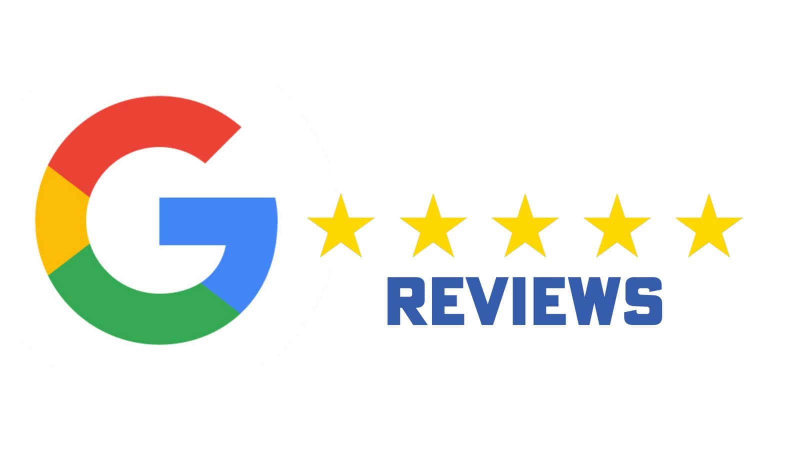 A google review logo with five stars in front of it.